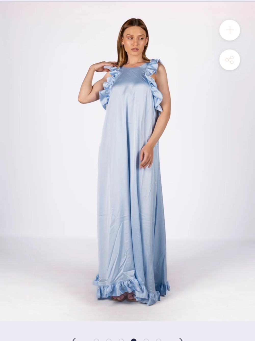Light Blue Ruffle Maxi Dress - Picture 5 of 16